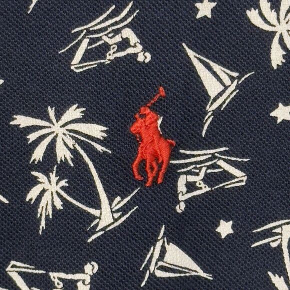 Polo Ralph Lauren Classic Fit Tropical Print Surfing AOP Polo Shirt Preppy Men M - Picture 4 of 11